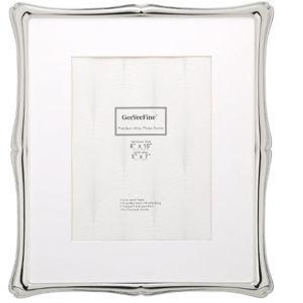 GorYeeFine 8 x 10'' Premium Alloy Silver Photo Frame with 5x7'' Mat - Luxury Hi End Display Picture Frames 5x7'' with Black Velevt Back