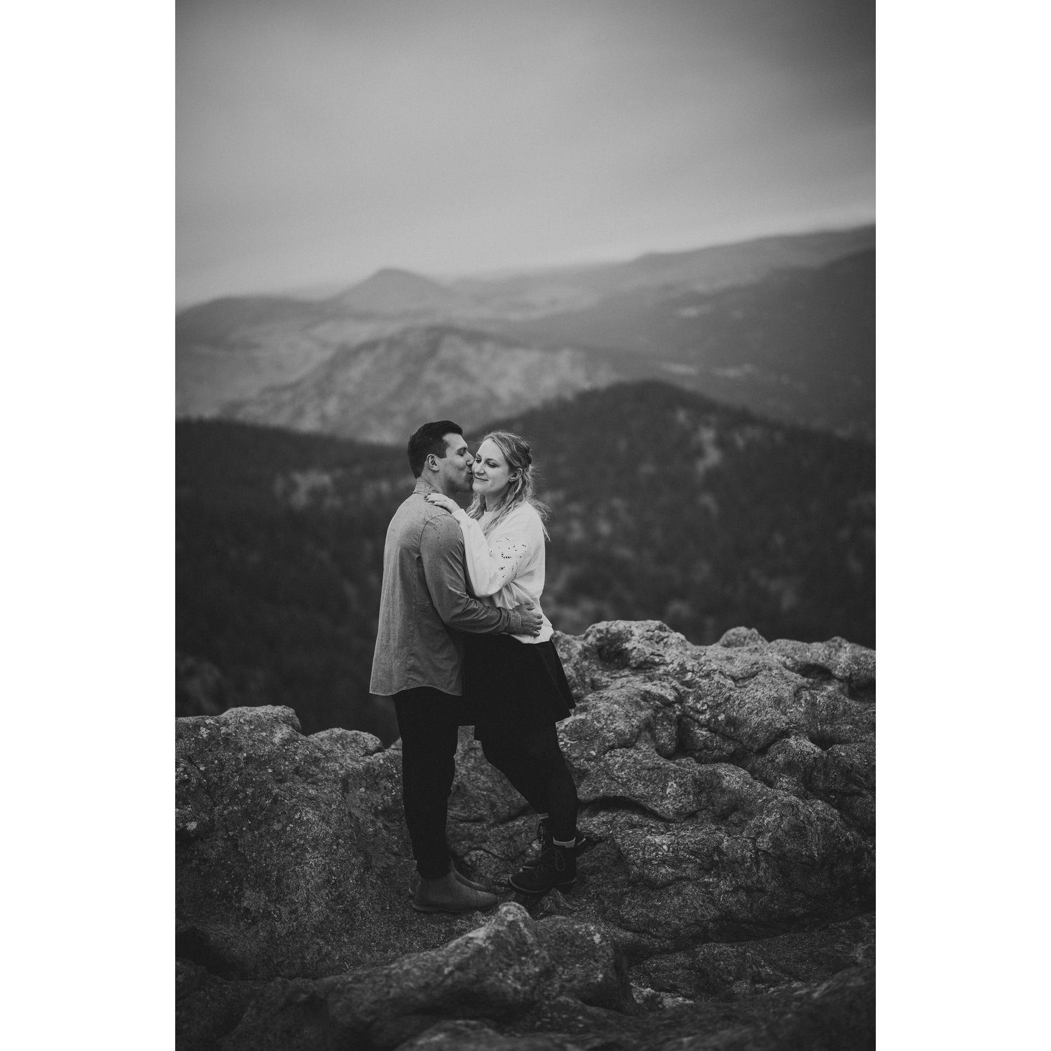 You'd never know that Jack is the one who likes heights less in this photo!
Big PNW vibes during a rainy photoshoot.