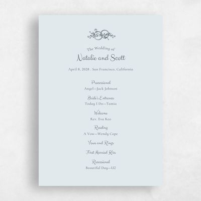 Ice, Blue Wedding Program - Harper