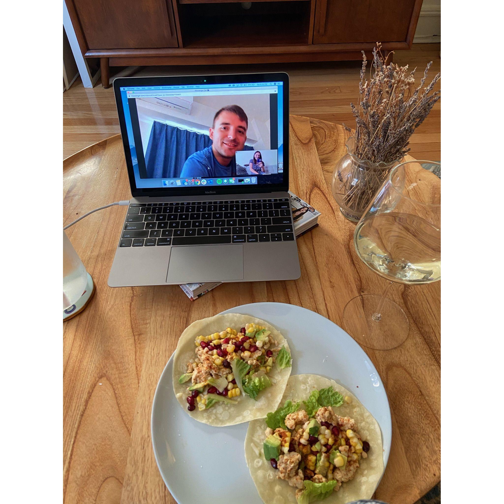 When long-distance we would plan virtual date nights. We'd cook the same food together and then watch a movie or play a virtual game!