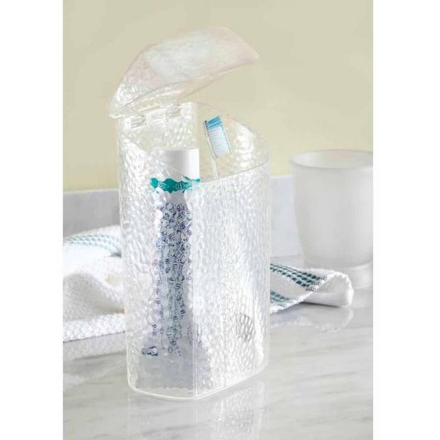 InterDesign Rain Dental Center Toothbrush and Toothpaste Holder/Case, Clear