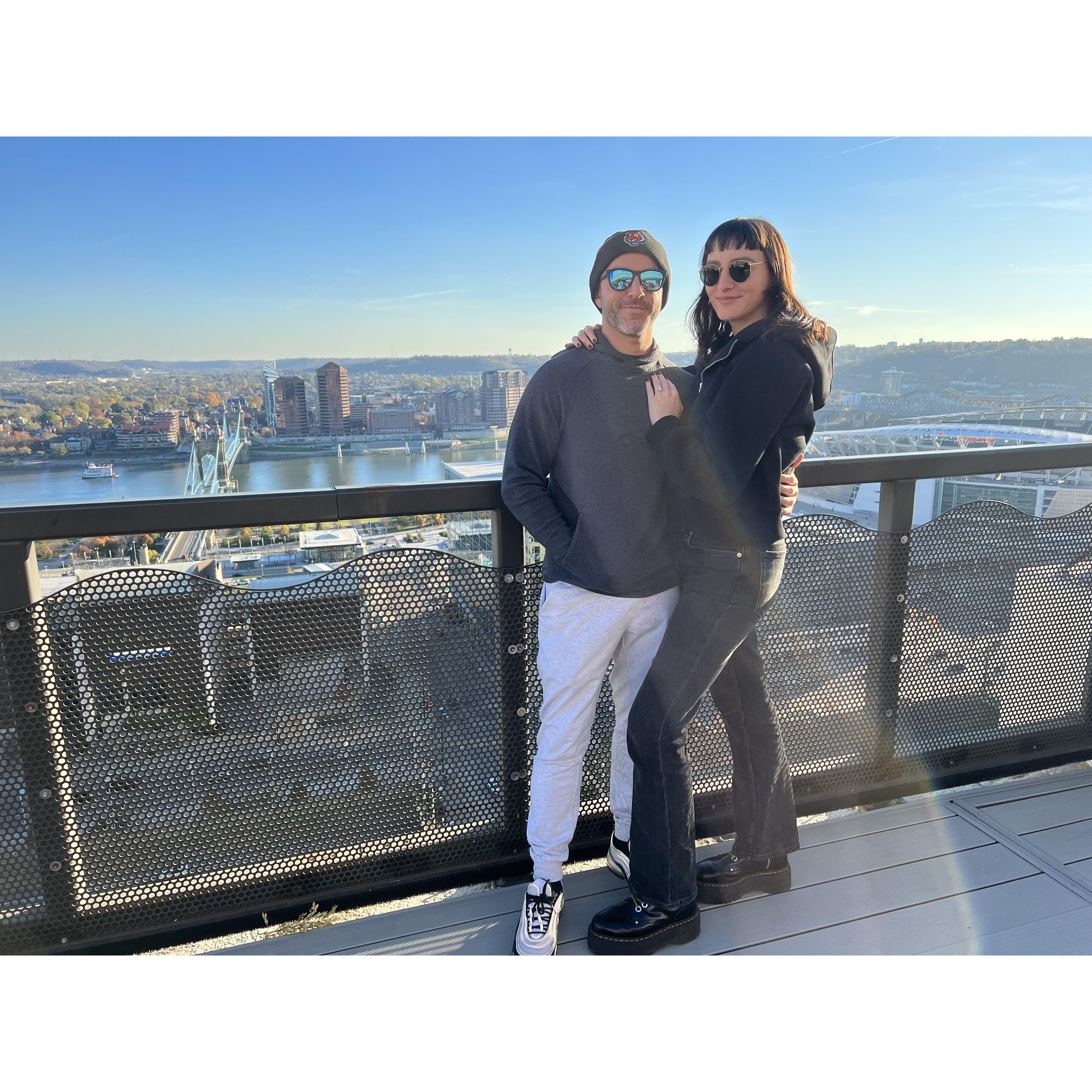 Exploring Cincinnati before a Bengals game.