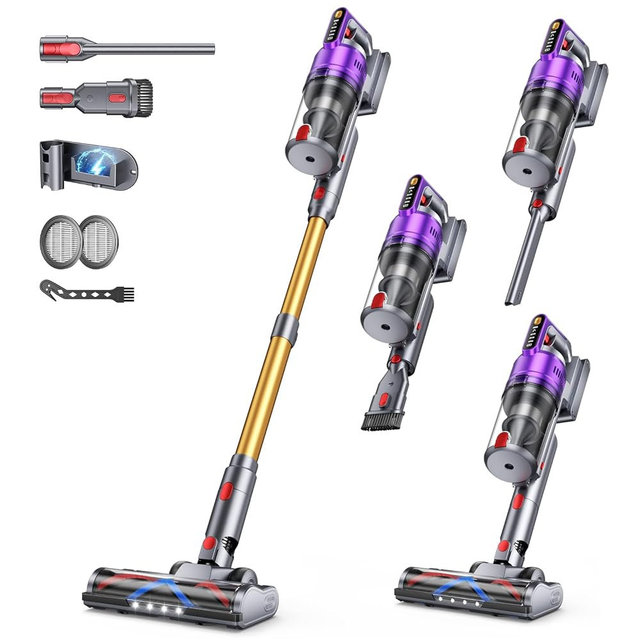 MYUAKO Cordless Vacuum Cleaner 680W 55kPa Vacuum Cleaners for Home Up to 75Mins, Cordless Rechargeable Vacuum Cleaner Anti-Tangled Vacuum Cleaner 1.8L for Hardwood Floor,Carpets,Pet Hair Nova G8