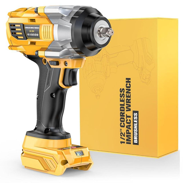 Impact Wrench for DeWalt 20V MAX Battery: 1/2 Inch Hog Ring Impact Driver High Torque - 1360N.m/1000Ft-lbs Cordless Impact Gun - Brushless Motor with LED Light And Blet Clip - Tool Only
