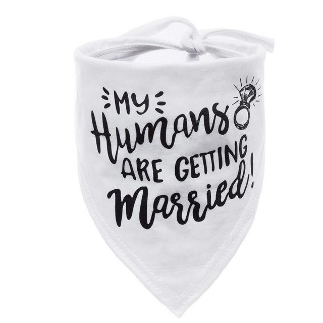 W&O My Humans are Getting Married Dog Bandana, Wedding Dog Bandana, Pet Scarf, for Small, Medium, Large Dogs