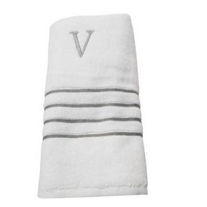 Monogram Bath Towel V - White/Skyline Gray - Fieldcrest™