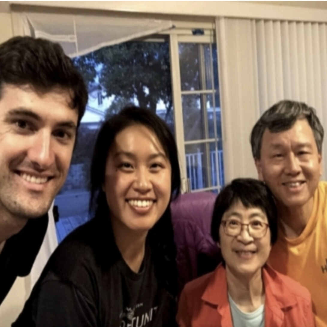Spending time with Gloria's parents in the Bay Area.