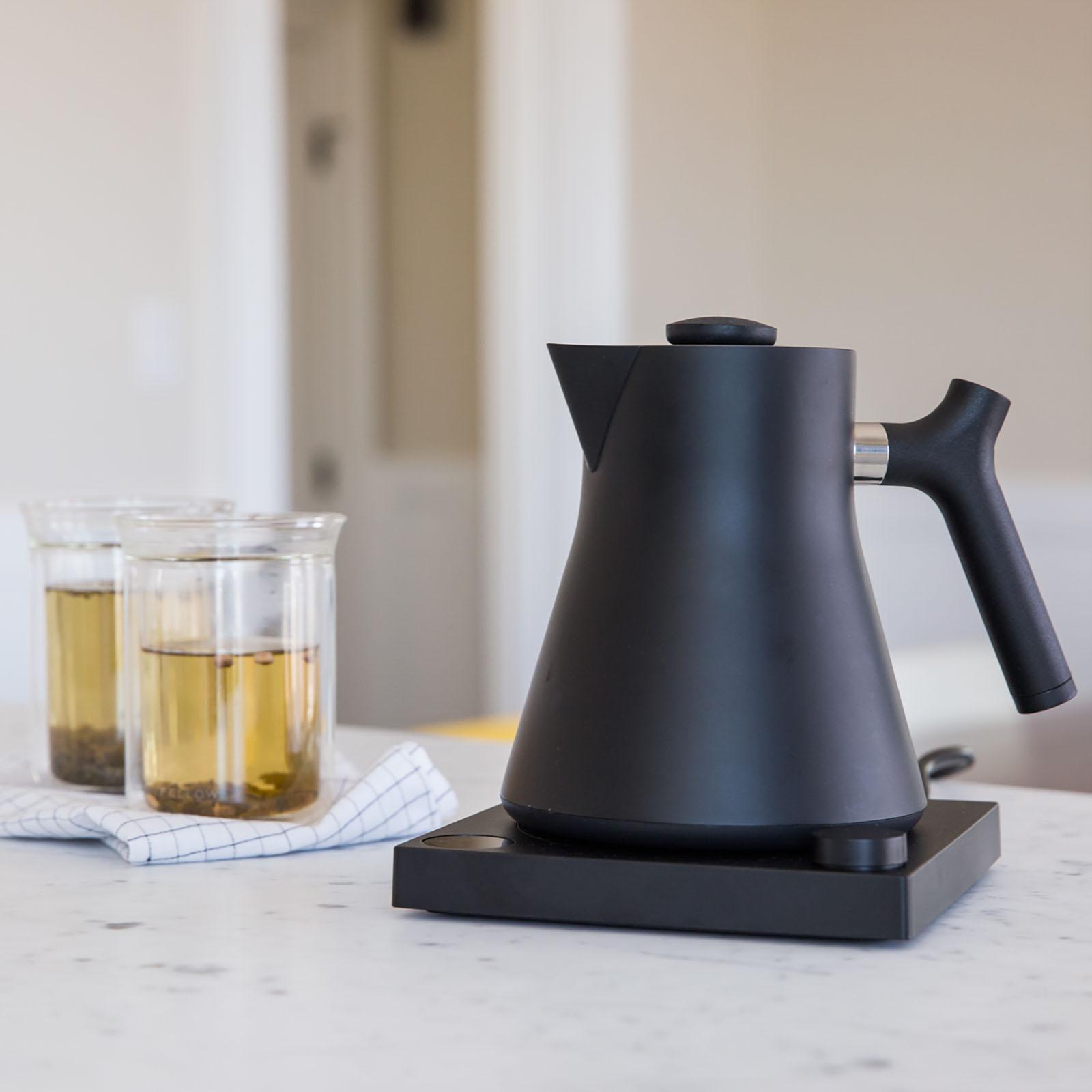 Fellow Corvo EKG Stone Blue Electric Tea Kettle with Walnut Handle