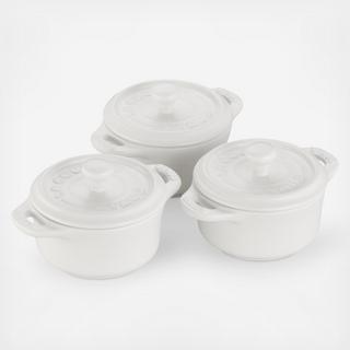 Ceramic Mini Round Matte Cocotte/Ramekin, Set of 3