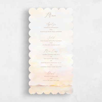 Beige Scalloped Wedding Menu - Andalusia
