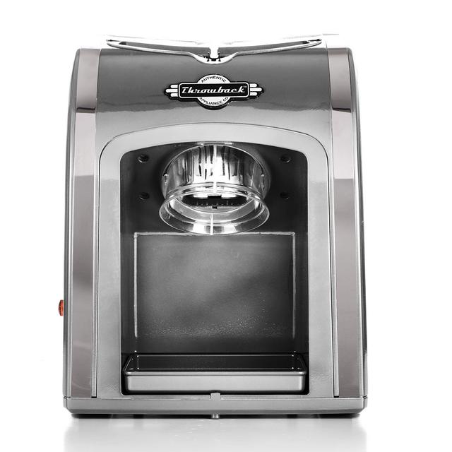 Throwback (60048) The Big Freeze Hawaiian Ice Shaver Snow Cone Maker, Chrome Silver