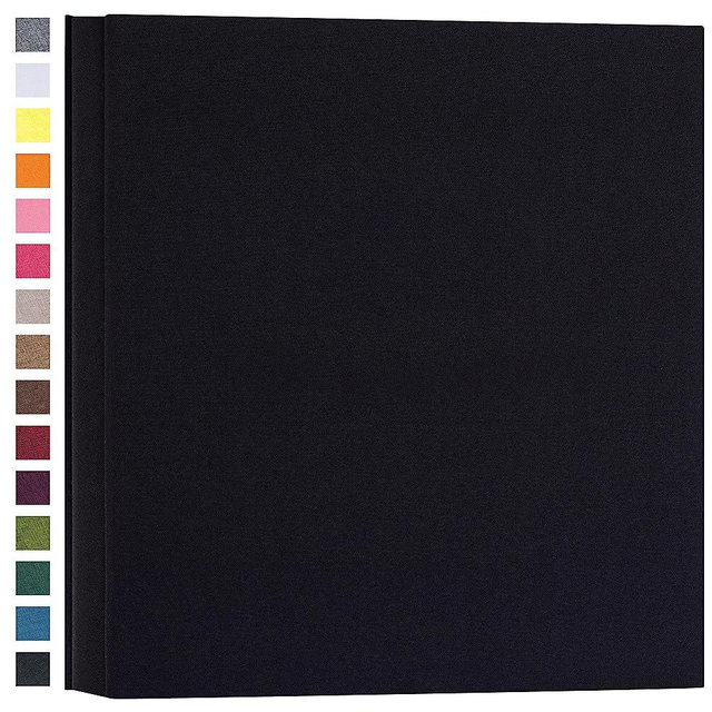 potricher Photo Album for 4x6 1000 Photos Linen Cover Extra Large Capacity Photo Book for Family Wedding Anniversary Baby (Black, 1000 Pockets)