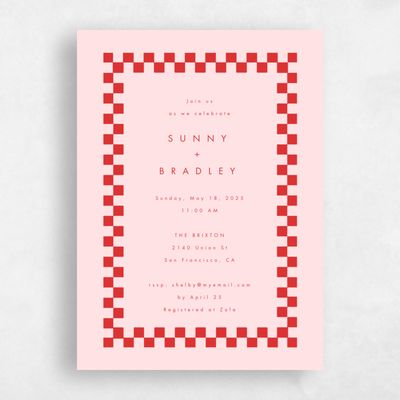 Soft Pink Wedding Wedding Shower Invitation - Berliner Portrait