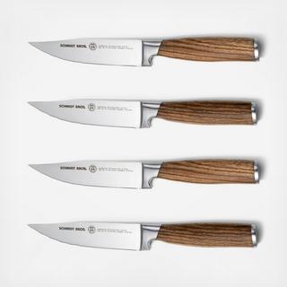 Zebra Wood Jumbo Steak Knife, Set of 4