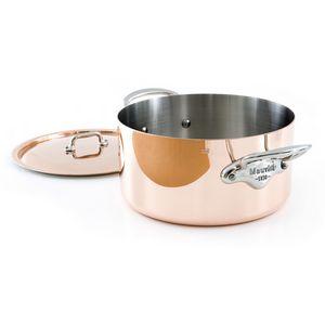 Mauviel M'150s - Copper and Stainless Steel Stew pot with Lid, 6.4 qt