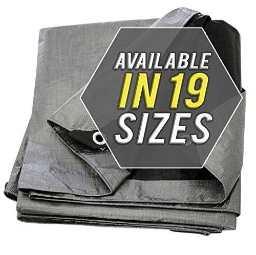 Trademark Supplies Tarp Cover Silver / Black Heavy Duty Thick Material, Waterproof, Great for Tarpaulin Canopy Tent, Boat, RV or Pool Cover!!!