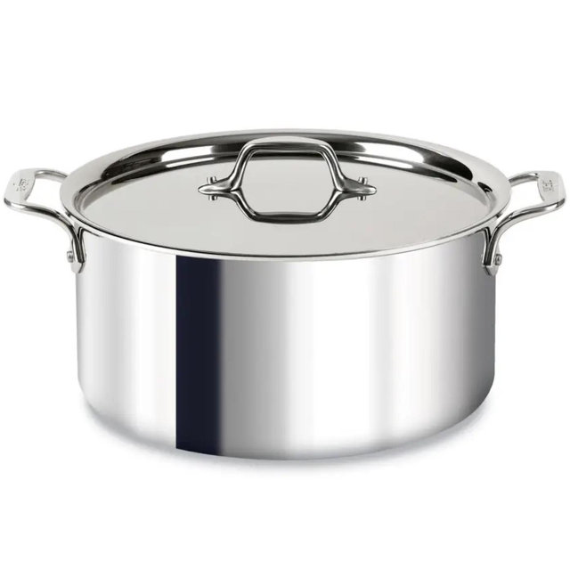 D3 Stainless 3-ply Bonded Cookware, Stockpot with lid, 8 quart