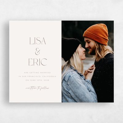 Beige Simple Wedding Save the Date - Papyrus Photo