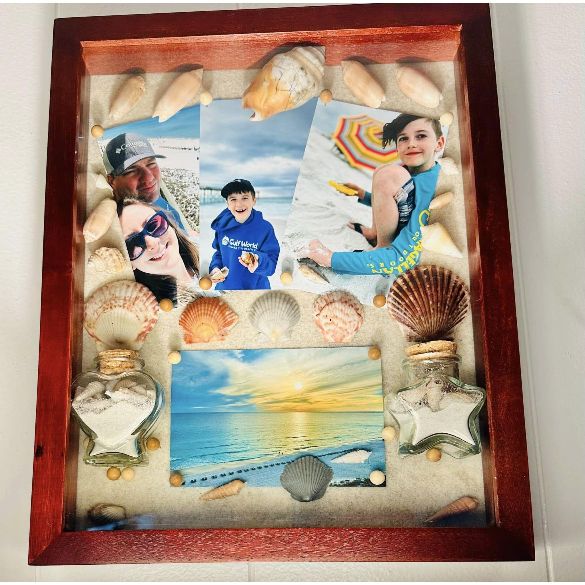 They ended their date by working on an arts and crafts project together, a shadow box including pictures, sand, and seashells from their Florida trip. How cool!