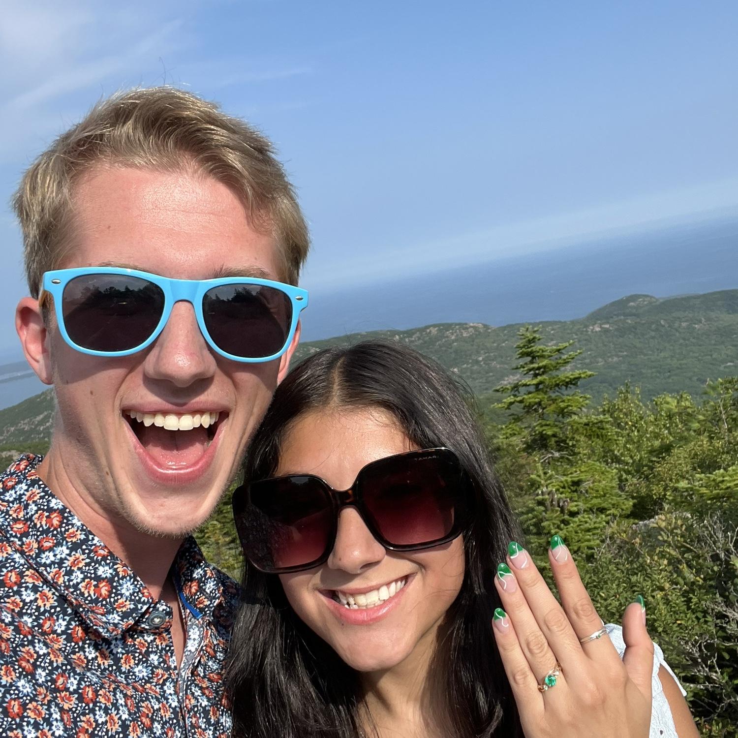 Engaged!!! On top of Cadillac Mt—Acadia