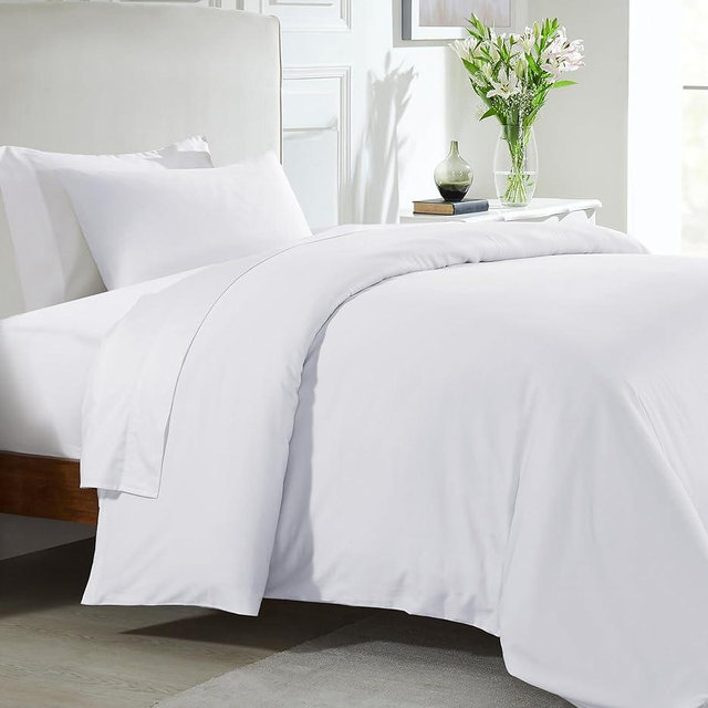 California Design Den Twin XL/Twin Duvet Cover Only - Winner Good Housekeeping Best Bedding Awards 2025, Premium 400 Thread Count Sateen, 100% Cotton Duvet Cover, Button Closure & Corner Ties - White