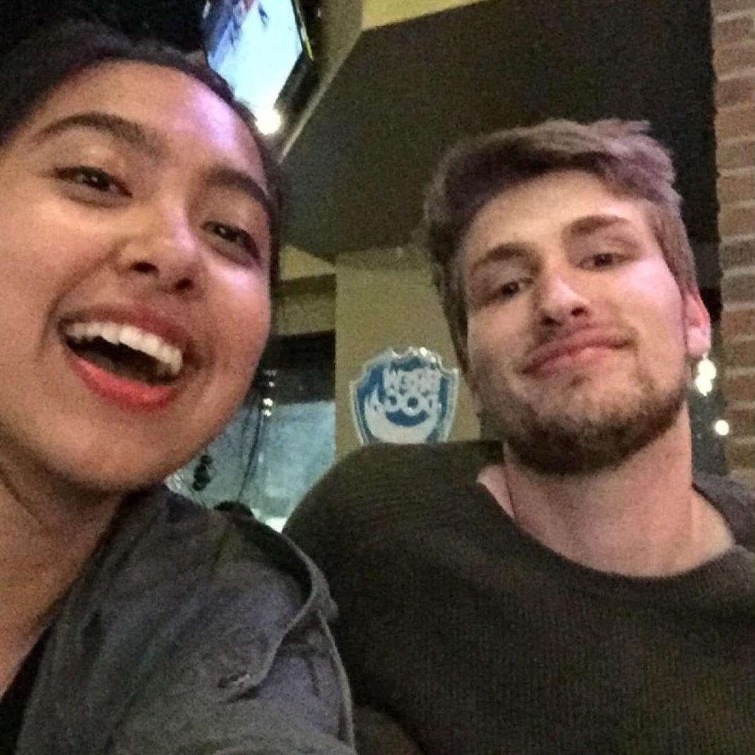Our VERY first photo together at World of Beer, Evanston.