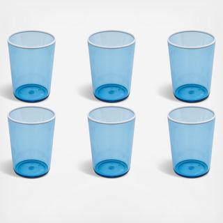 Contrast Blue Acrylic Double Old Fashioned Glass, Set of 6