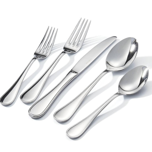 KINGSTONE 40 Piece Teardrop Silverware Set for 8, 18/10 Stainless Steel Flatware Set, Modern Design Cutlery Set for Home/Hotel/Wedding,Mirror Polished and Dishwasher Safe