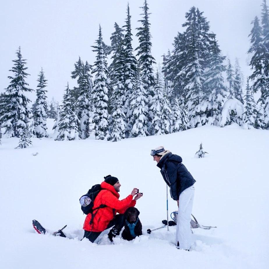 Where Pierre proposed to Alisar while snowshoeing in Washington.