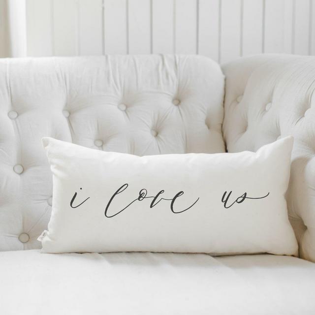 I Love Us Cotton Lumbar Pillow Cover