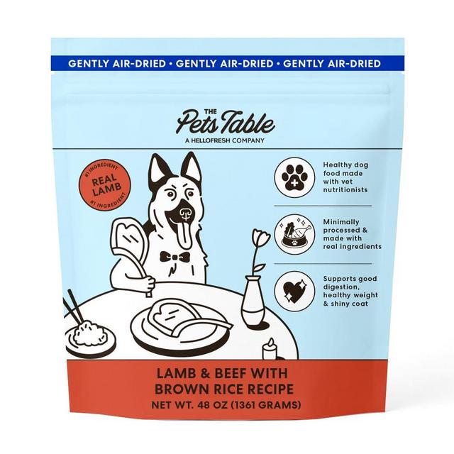 The Pets Table Lamb & Beef with Brown Rice Air Dried Dog Food, 3 lbs / 48 oz Bag