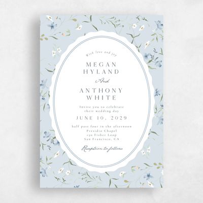 Blue Whisper Wedding Invitation - Vasara Classic