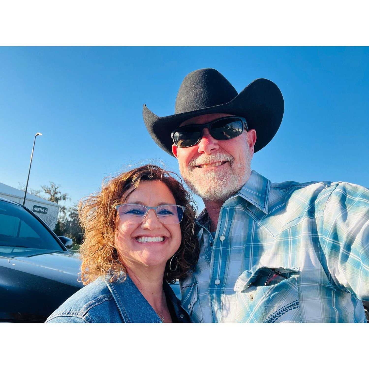 Mark taking Nealy to her first rodeo! So much fun!