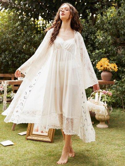 2 Pack Schiffy Panel Cami Night Dress & Robe