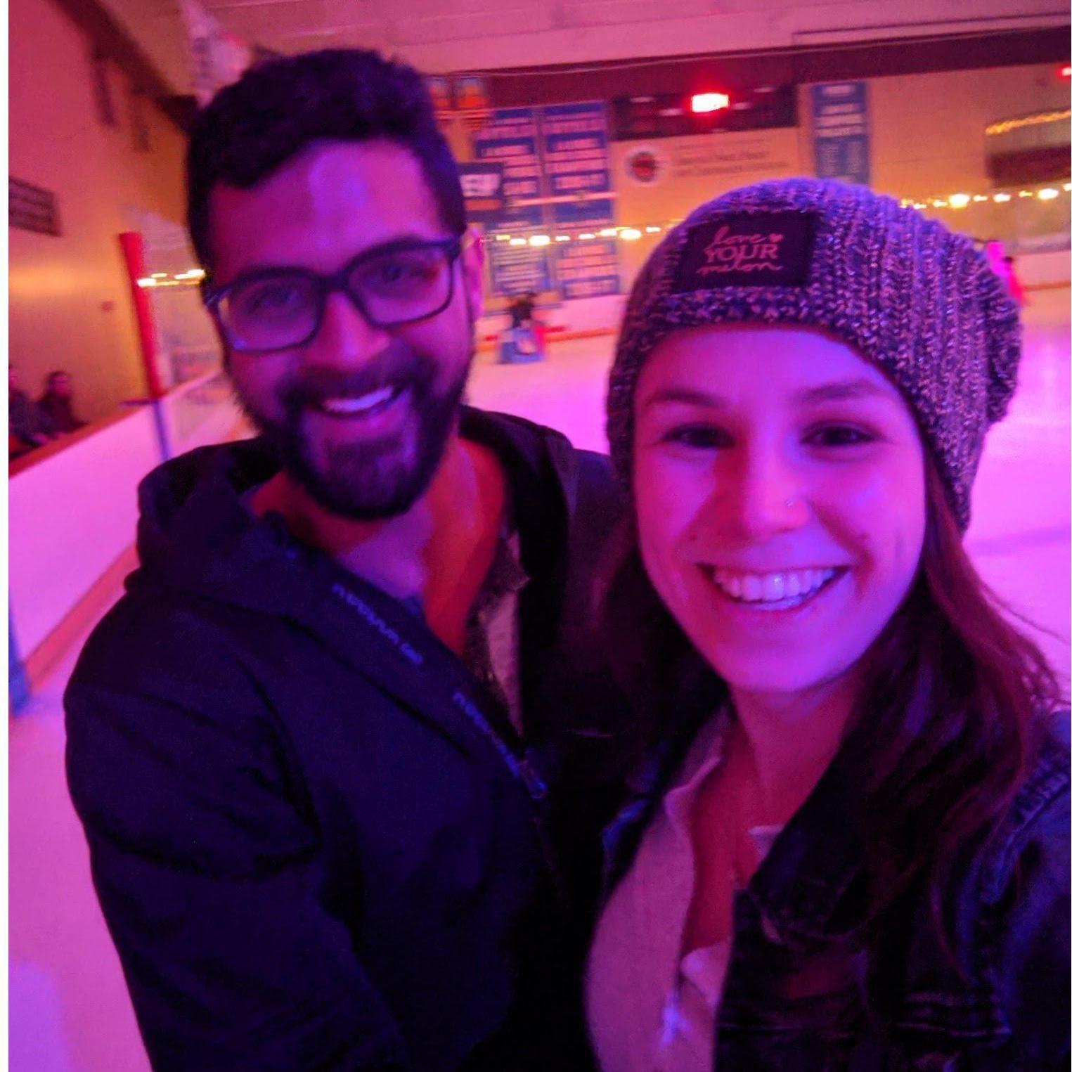 Manny attempts ice skating..