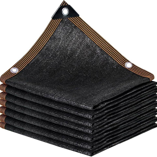 QLOFEI 60-70% Shade Cloth with Grommets, Sunblock Shade Sail Mesh Tarp for Plant Greenhouse, Easy to Hang Shade Cloth for Patio Kennel Chicken Coop Lawn Garden Shade Neting Cover, 10x15 FT