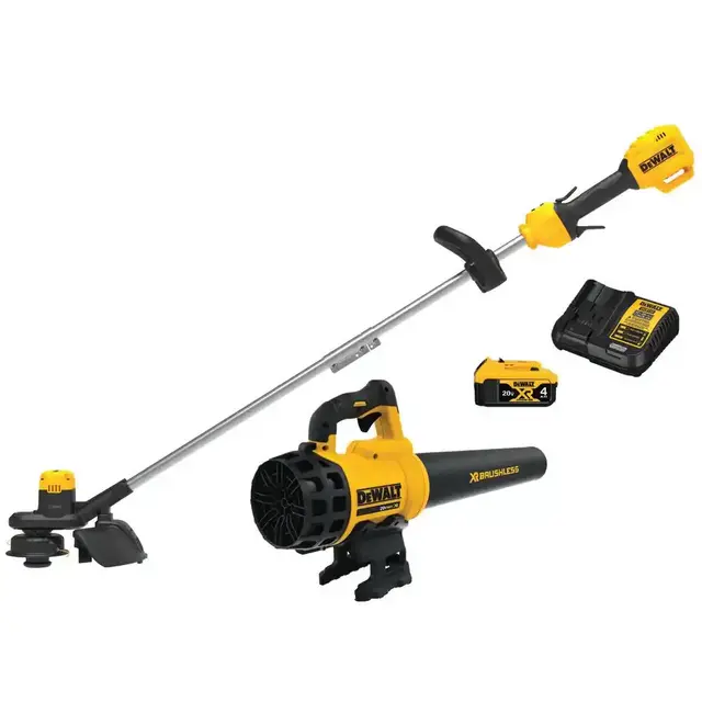 20V MAX Cordless Lithium-Ion String Trimmer/Blower Combo Kit (2-Tool) with (1) 4.0Ah Battery Pack and Charger Included