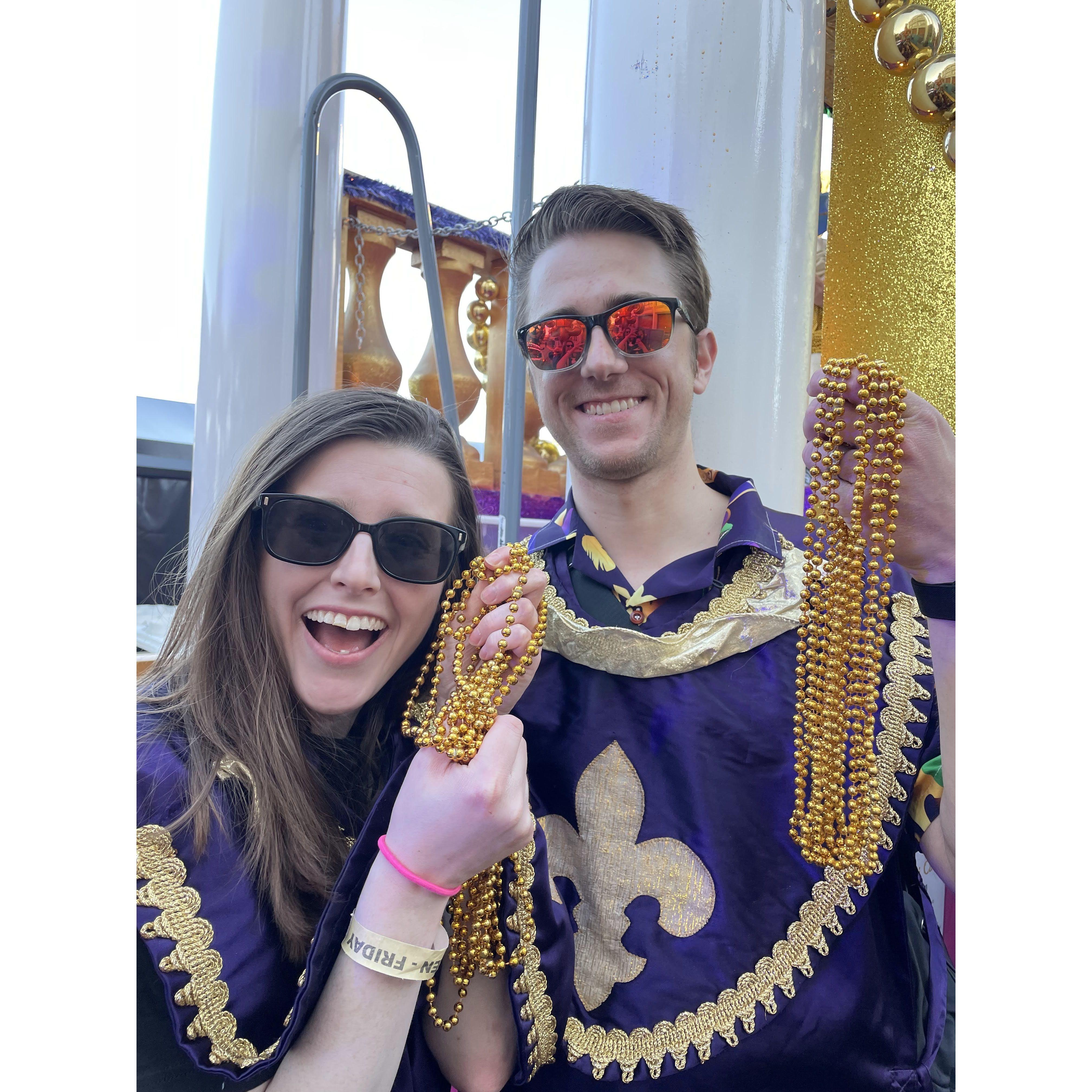 Mardi Gras Bead Throwing