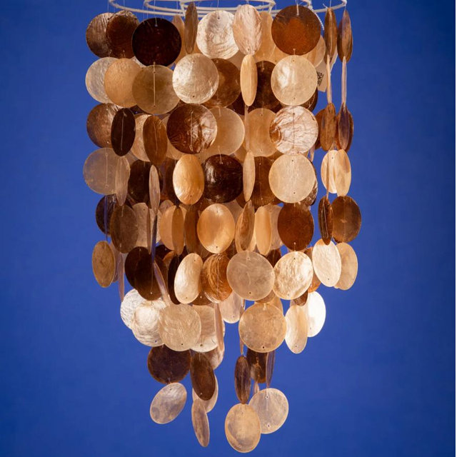 Capiz Shell Lamp - Tan
