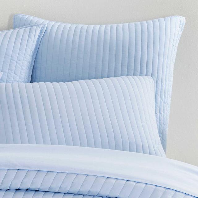 Comfy Cotton Soft Blue Quilted Sham