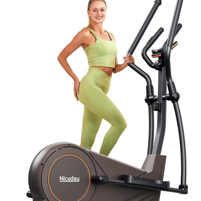 Niceday Elliptical Machine, Elliptical Exercise Machine for Home with Hyper-Quiet Magnetic Driving System, Elliptical Trainer with 15.5IN-18IN Stride, 16 Resistance Levels, 400LBS Loading Capacity