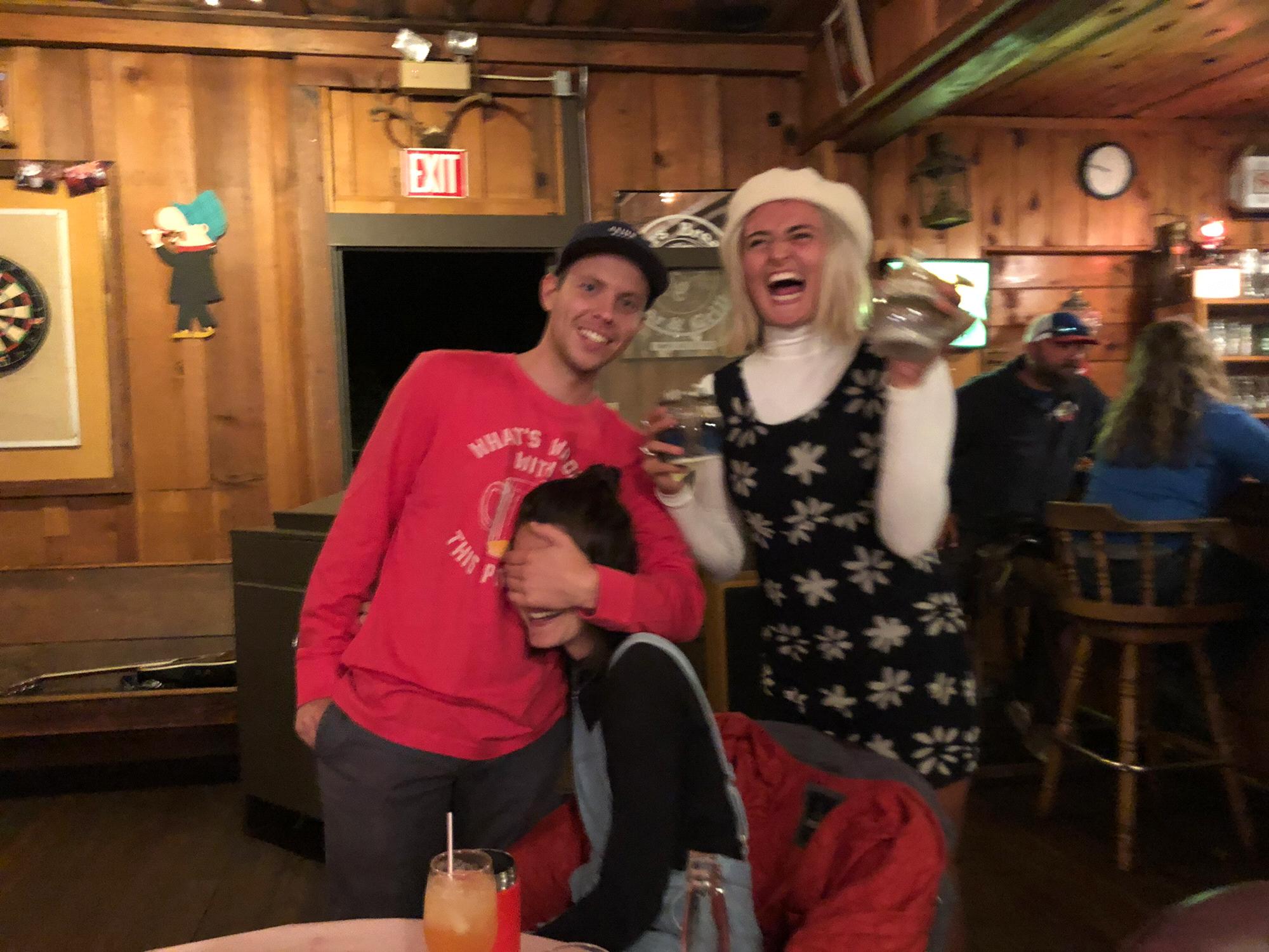 Taylor won the mens darts championship this year! A whopping $20 - went straight to celebratory drinks. Feat. coocoo beret wearing friend who stole the womens title from Claire... Trinity, 2019