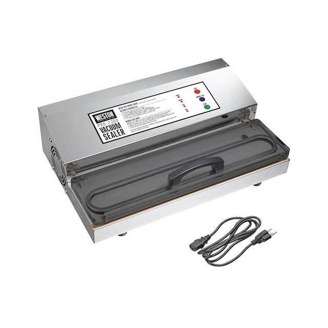 Weston Brands Vacuum Sealer Machine for Food Preservation & Sous Vide, Extra-Wide 5mm Bar for Sealing Bags up to 15" Wide, 1020 Watts, Commercial Grade Pro 2300, Stainless Steel (65-0220-W)