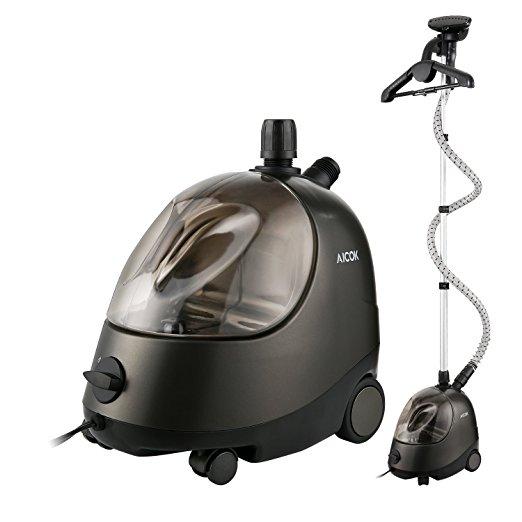 Aicok Clothes Steamers, Heavy Powerful Garment Steamer with Fabric Brush and Garment Hanger, 1500W Iron Steamers for Clothes