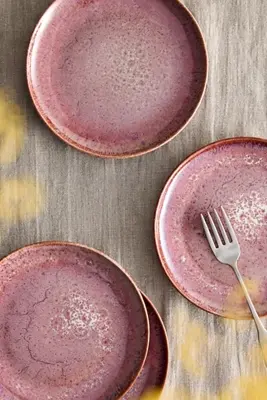 Reactive Glaze Tapas Plates, Set of 4