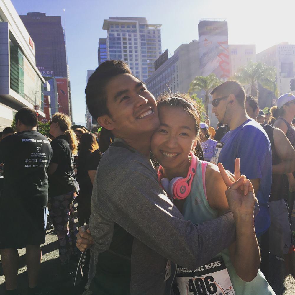 Vivian's first and last 5K with her cheerleader running at her side. 2017