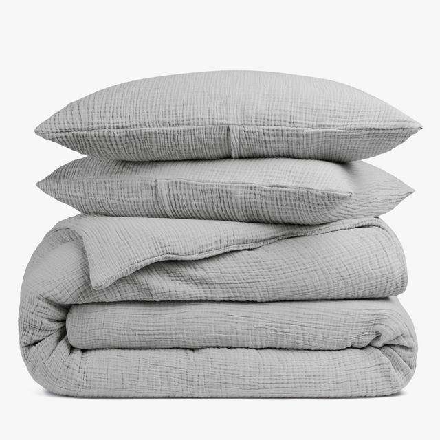 Cloud Cotton Duvet Cover Set (King, Smoke)
