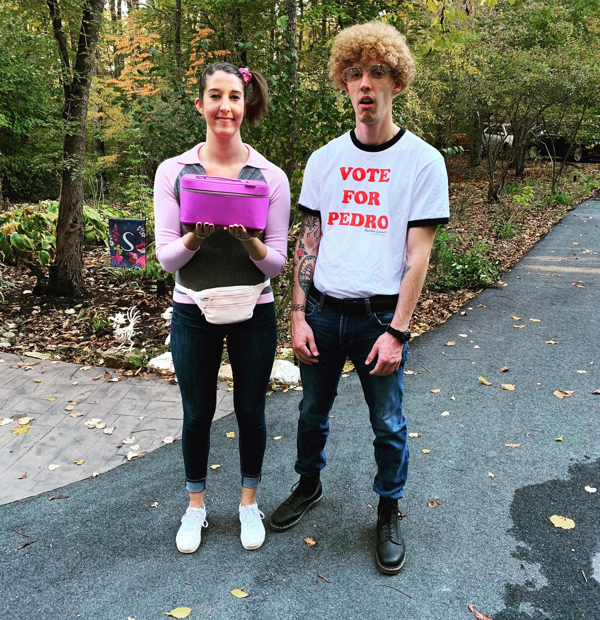 Our Halloween costumes...Napolean Dynamite and  Deborah.