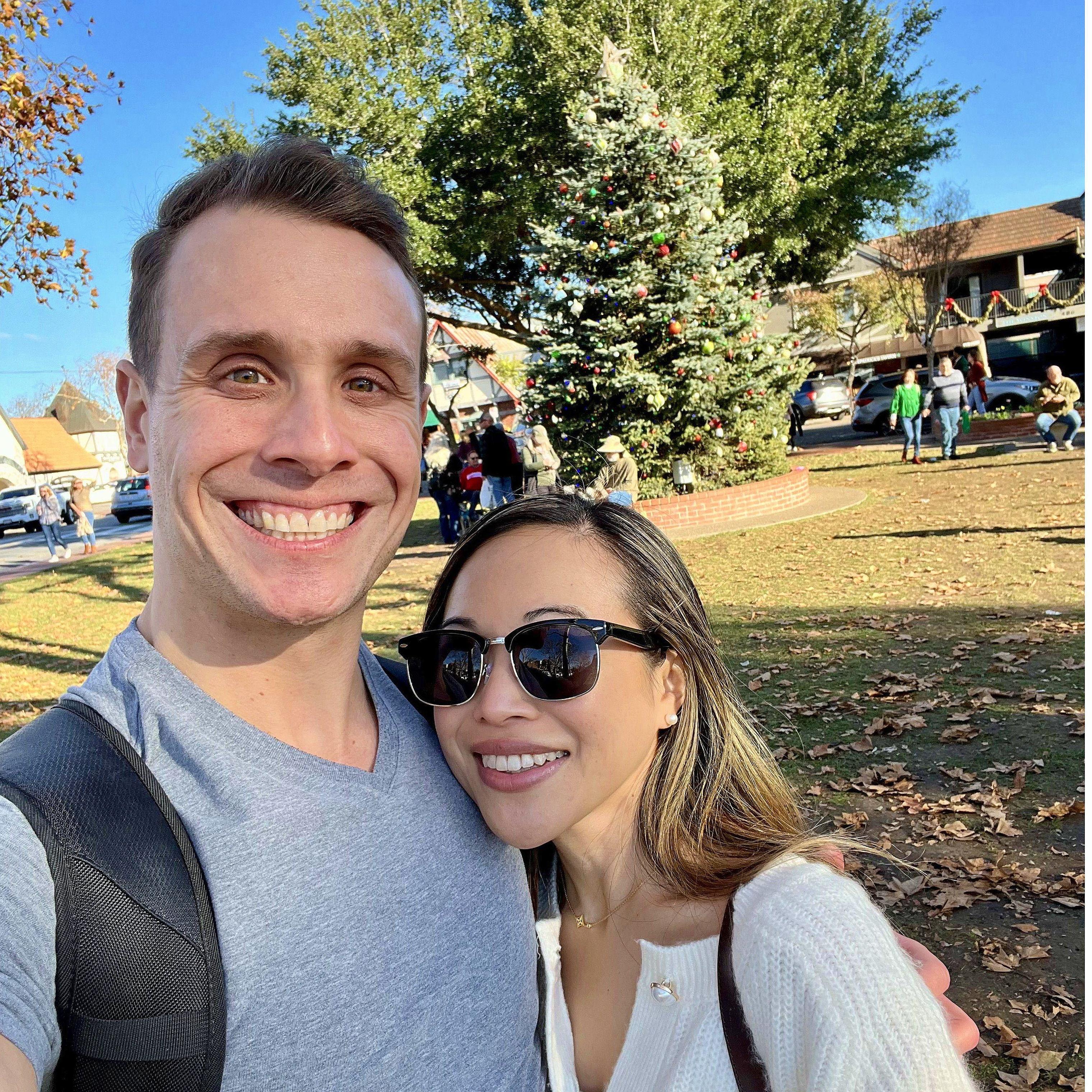 Celebrated our 1-year engagement at Solvang, CA!