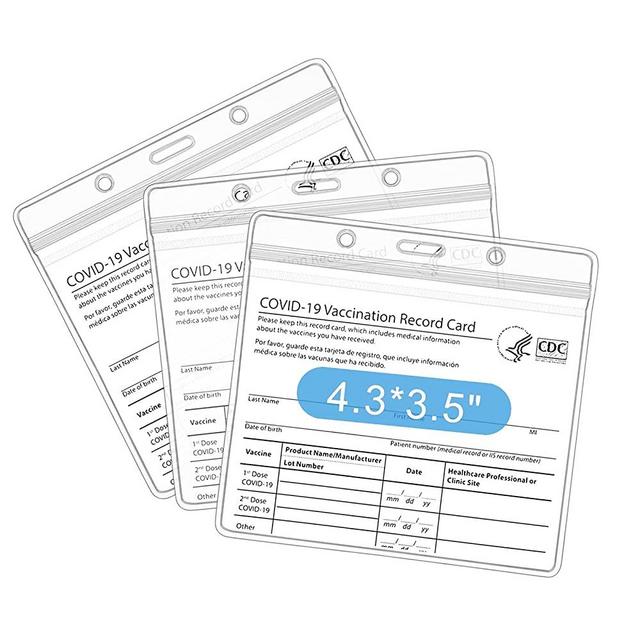3 Packs-CDC Vaccination Card Protector for Business Travel, 4.3X3.5 Inches Waterproof Sealed Vaccination Card Protector, Plastic Transparent CDC Vaccination Card Protector